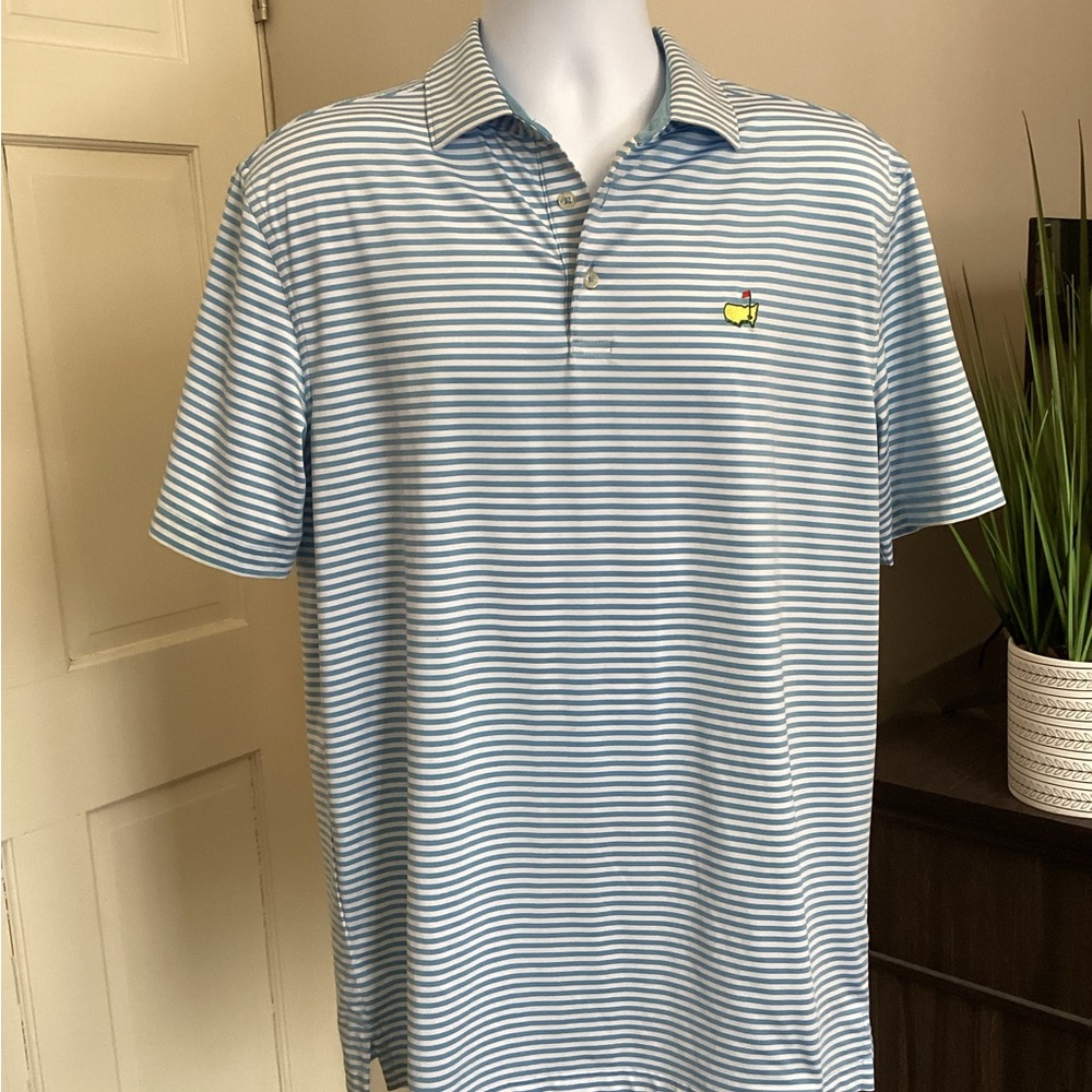 Masters Light Blue Striped Polo Shirt